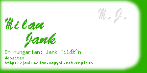 milan jank business card